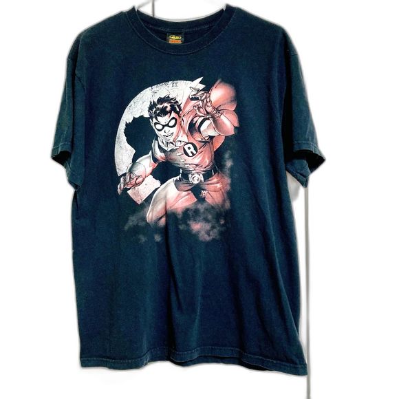 BATMAN ROBIN SPOTLIGHT Boys Youth Black Tshirt Size 14 - Picture 5 of 11